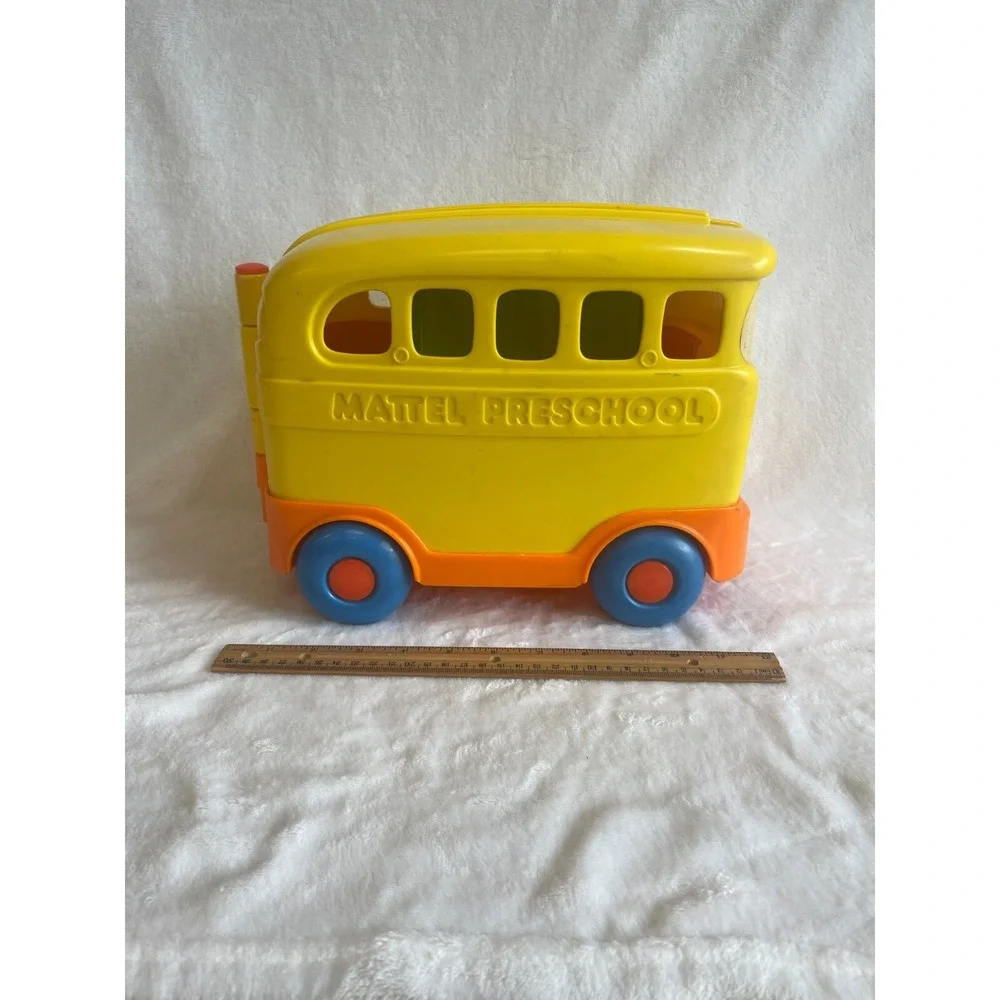 Vintage Mattel Preschool Yellow School Bus‎ Toy Vehicle Car